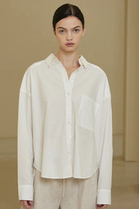 Grade & Gather Poplin Shirt- Off White