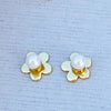 Ear Kit Pearl Stud + Flower Plate- Gold