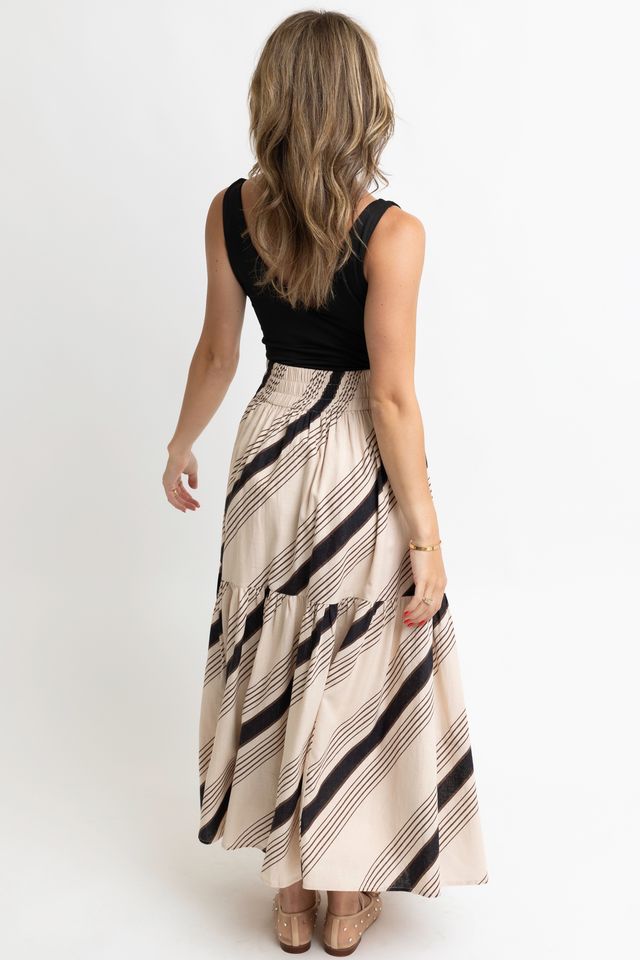 Tilly Tier Maxi Skirt- Taupe Brown