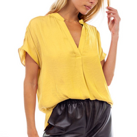 Mallory Drop Shoulder Top- Gold