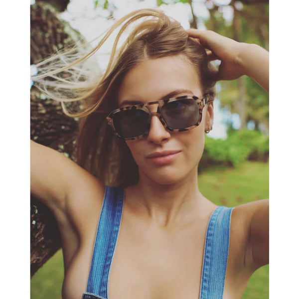 I-SEA Royal Sunglasses- Snow Tort/Navy Polarized Lens