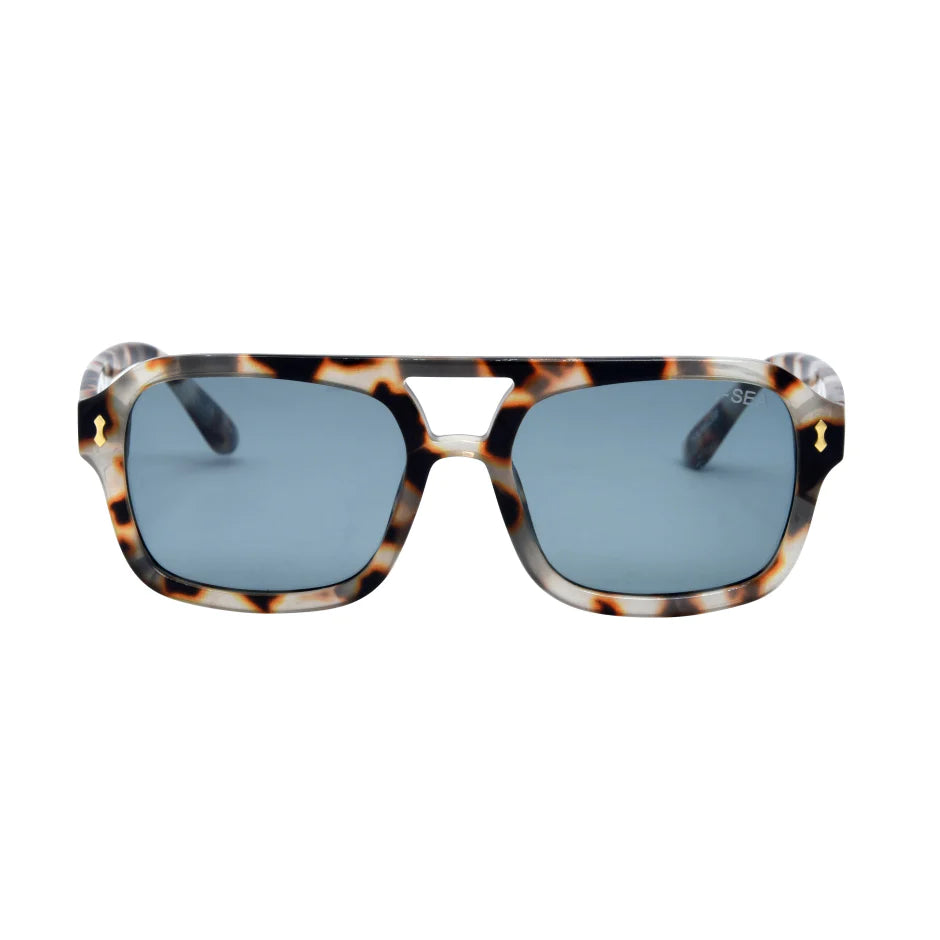 I-SEA Royal Sunglasses- Snow Tort/Navy Polarized Lens