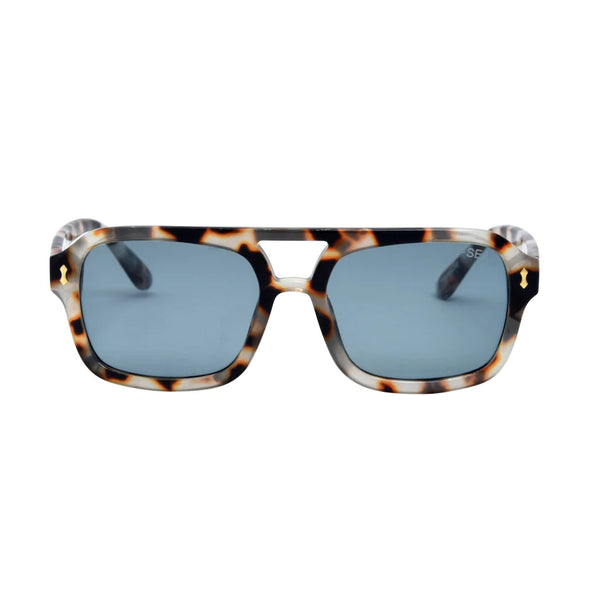 I-SEA Royal Sunglasses- Snow Tort/Navy Polarized Lens
