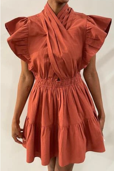 Reset By Jane Hailey Rose Mini Dress- Redwood