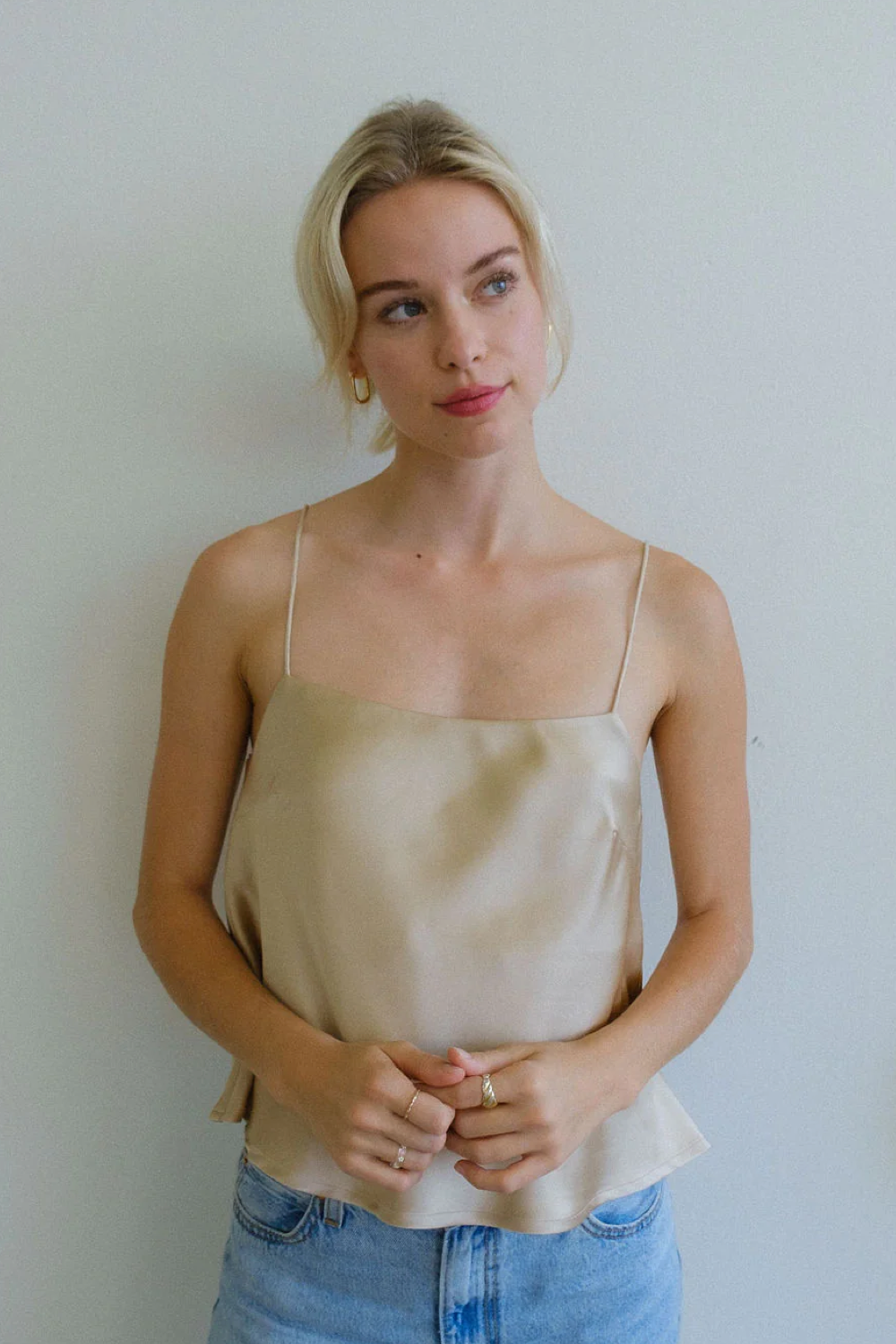 Satin Cami Top- Shiny Gold
