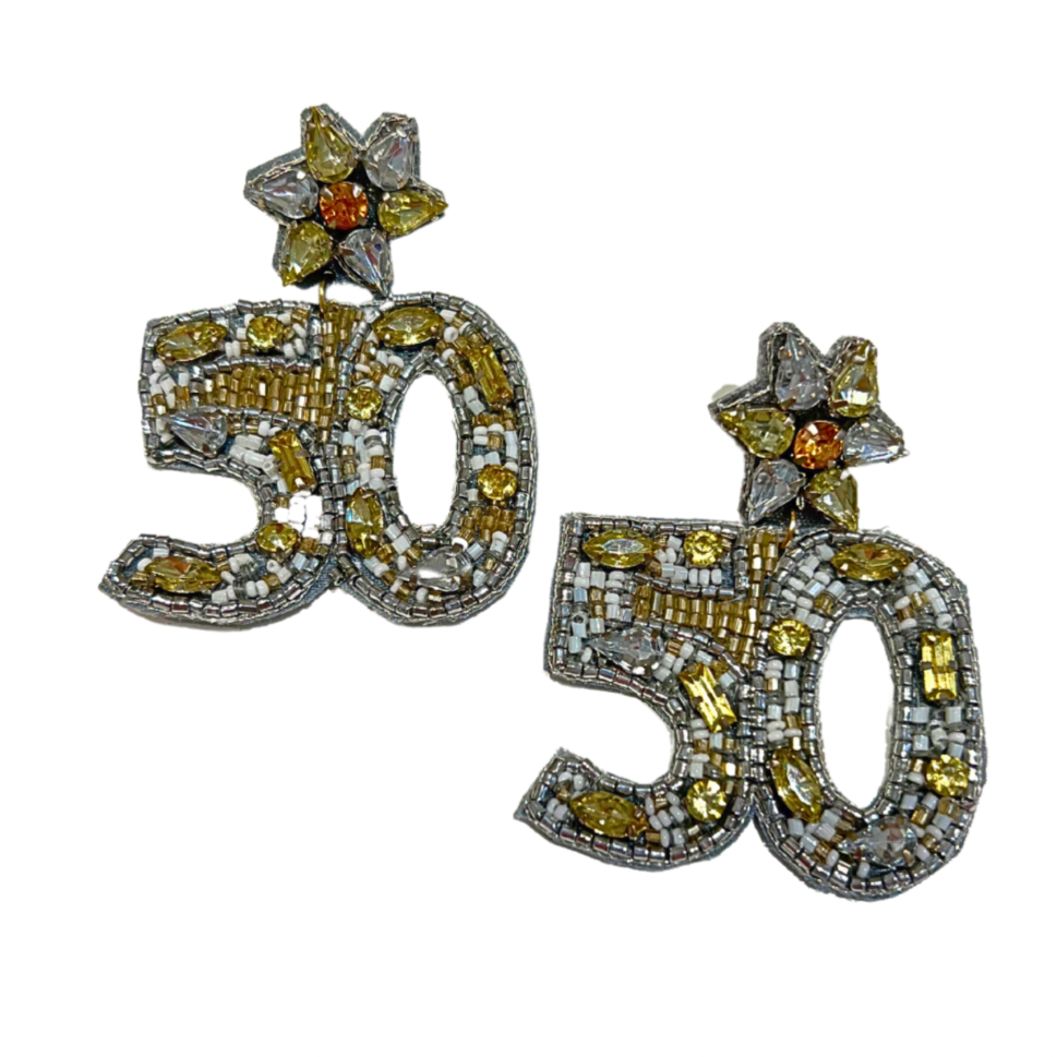 JT 50th Birthday Earrings