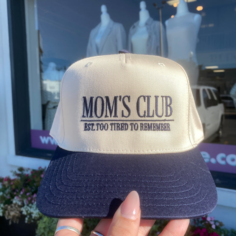 The Happiest Moms Club Hat- Navy/ Natural