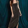 Serena Midi Dress-Black/Gold
