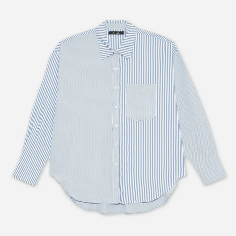 Deluc Appel Shirt- Striped Blue
