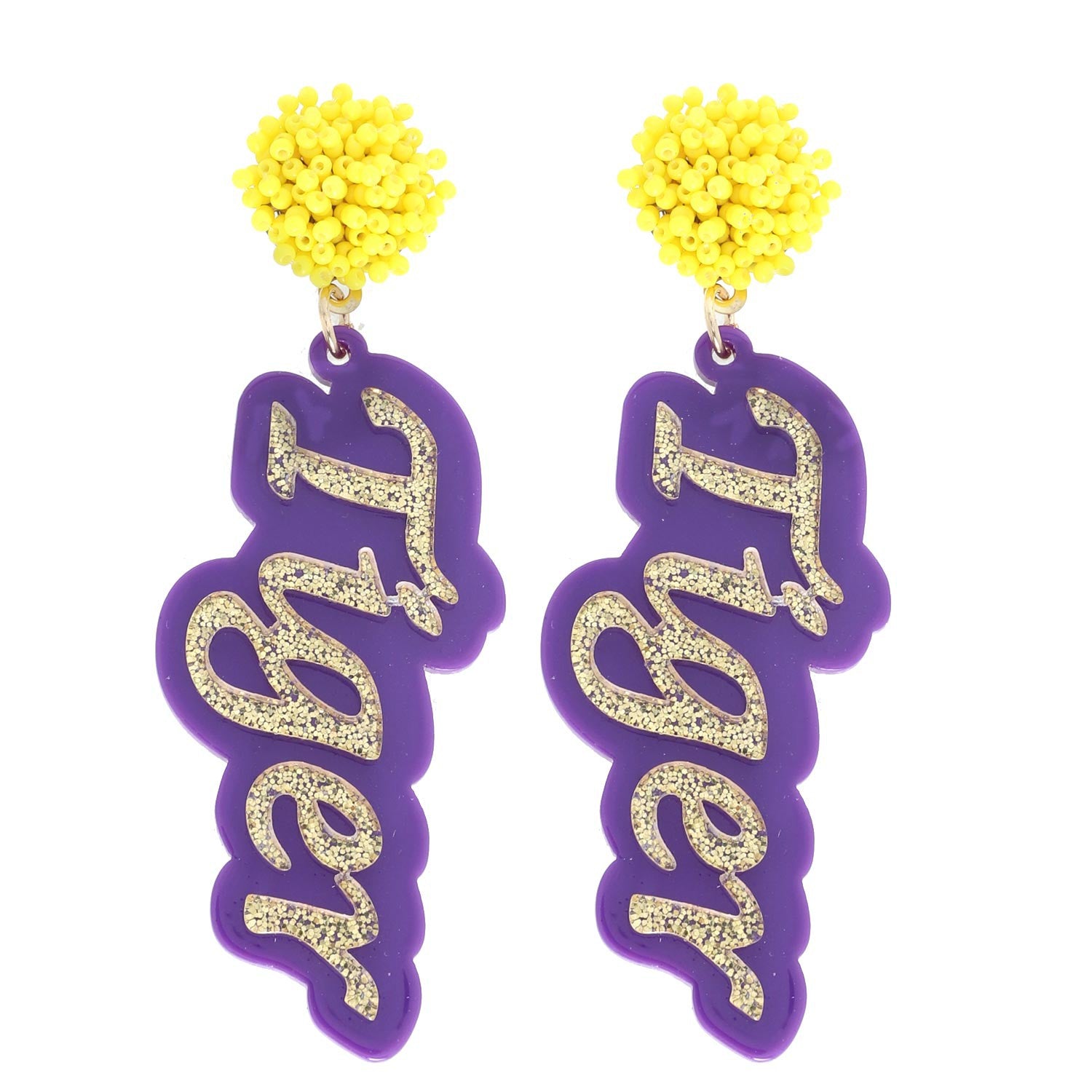 Gameday Tiger Pom Pom Earrings