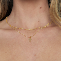 BGJ Small Cross Necklace- Gold