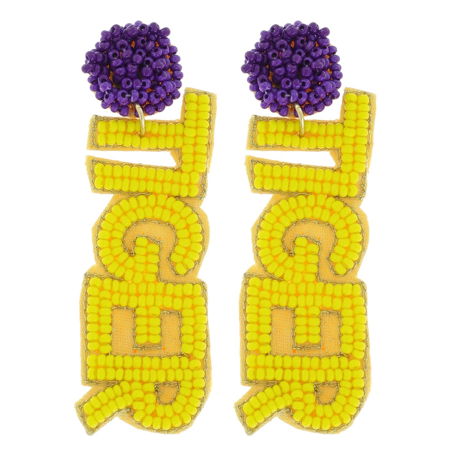 Game Day Beaded Tiger Earrings
