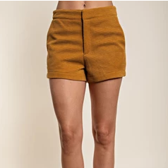 Trista Corduroy Shorts- Mustard