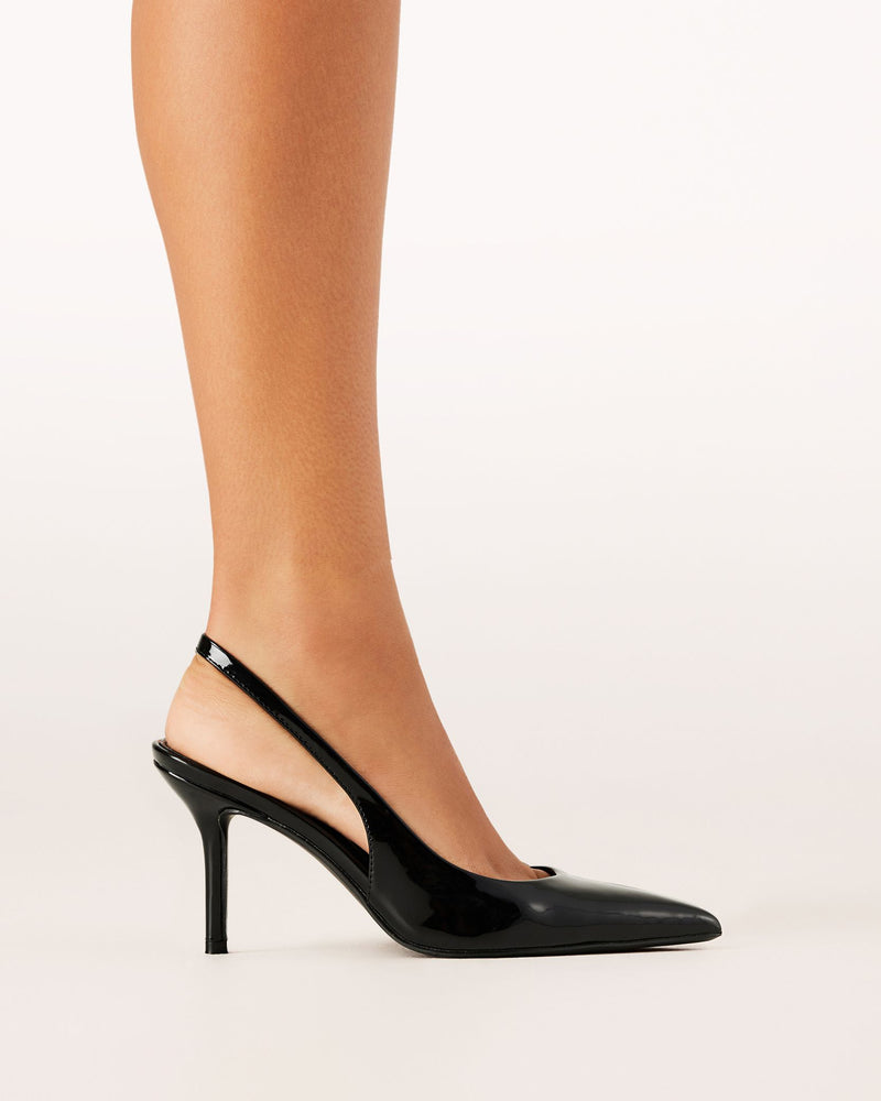 Billini Blondie Slingback Heel- Black Patent