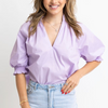 Nessa Puff Sleeve Top- Lavender