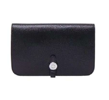 BC Handbags Large Leather Wallet- Black