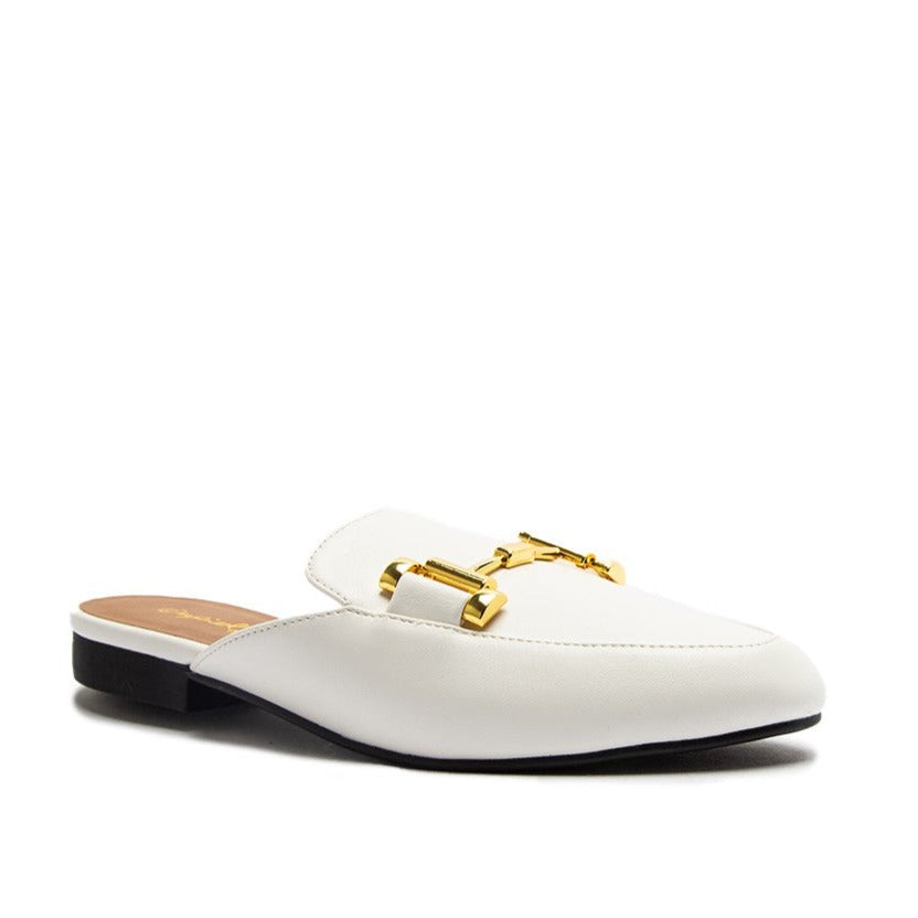 Regent Loafer Slide- White