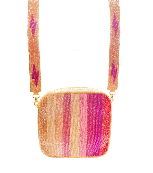 Blush Bolt Beaded Bag