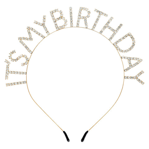 It's My Birthday Headband - Gold
