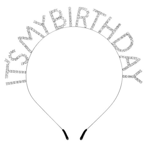 It's My Birthday Headband - Silver