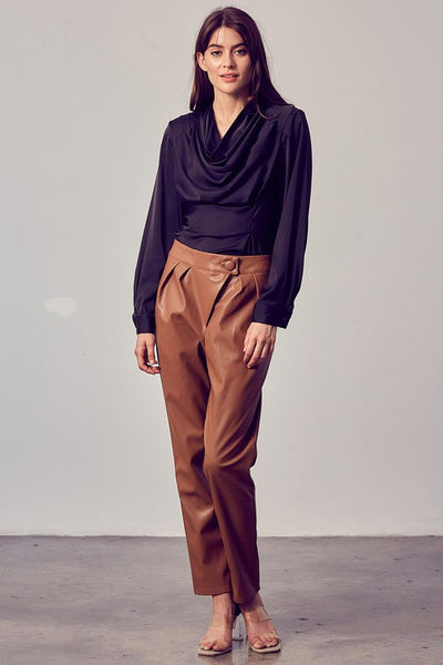 Black Cowl Neck Top