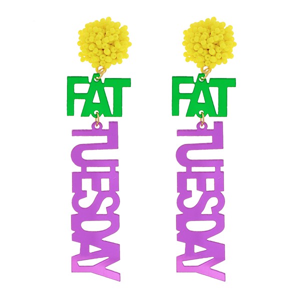 Fat Tuesday Acrylic Earrings