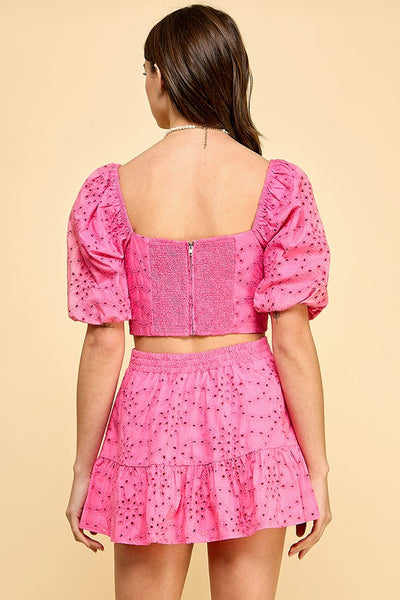 Abby Eyelet Cropped Top