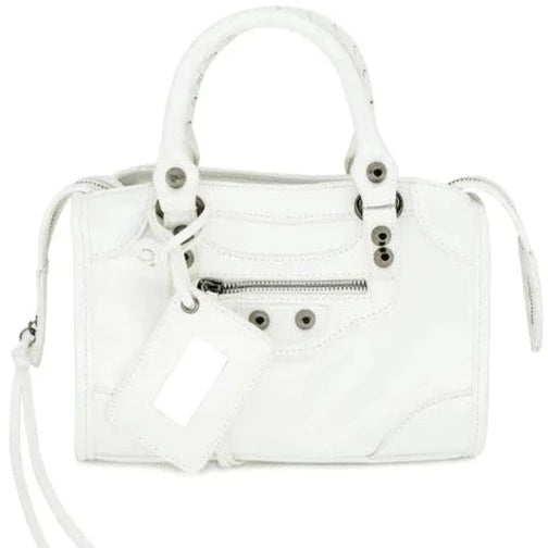 Studded Handbag White