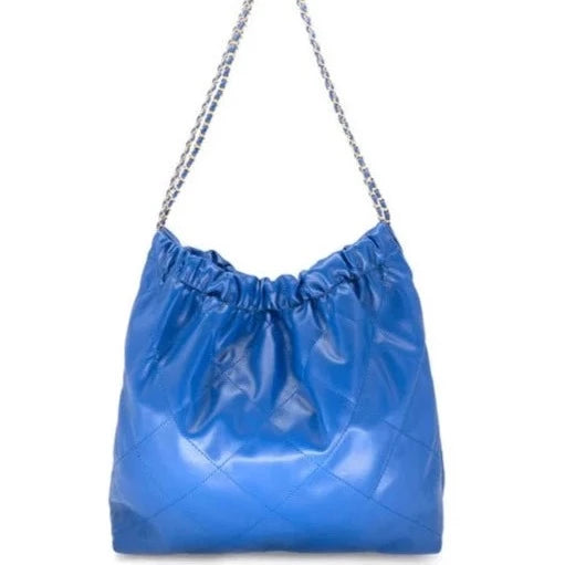 Quilted Chain Bag Blue