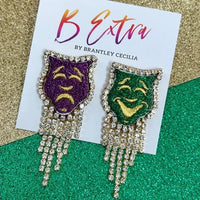 B Extra Comedy & Tragedy Mask Earrings