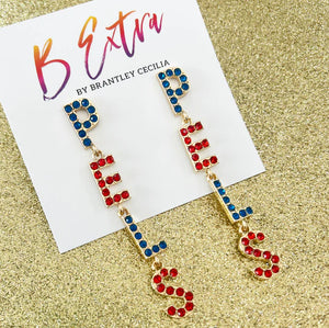 B Extra Rhinestone Pels Earrings