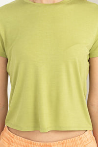 Lily Short Sleeve Tee- Pale Olive