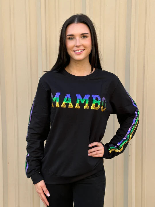 MGC MAMBO Sequin French Terry Pullover- Black