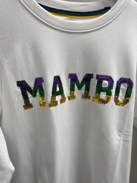 MGC MAMBO Sequin French Terry Pullover- White