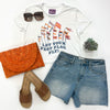 Let Your Fest Flag Fly Crop Top- White